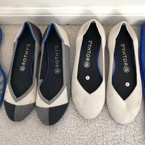 Two for one - Set of Rothy's shoes with bags and new insoles. Machine Washable~